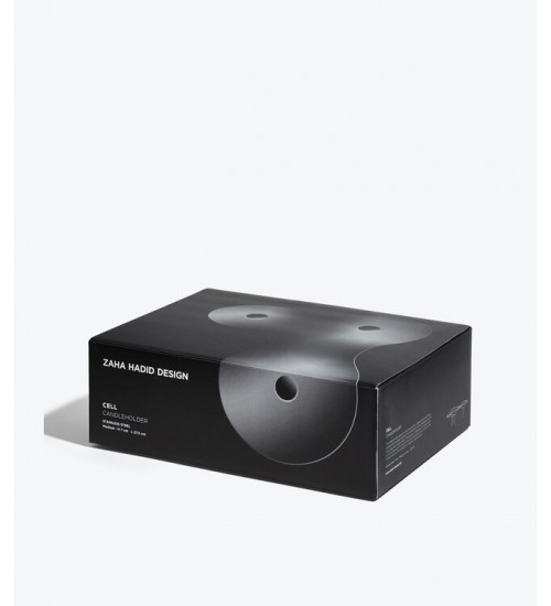 Zaha Hadid Design Cell细胞系列中号烛台黑色H6.5cm